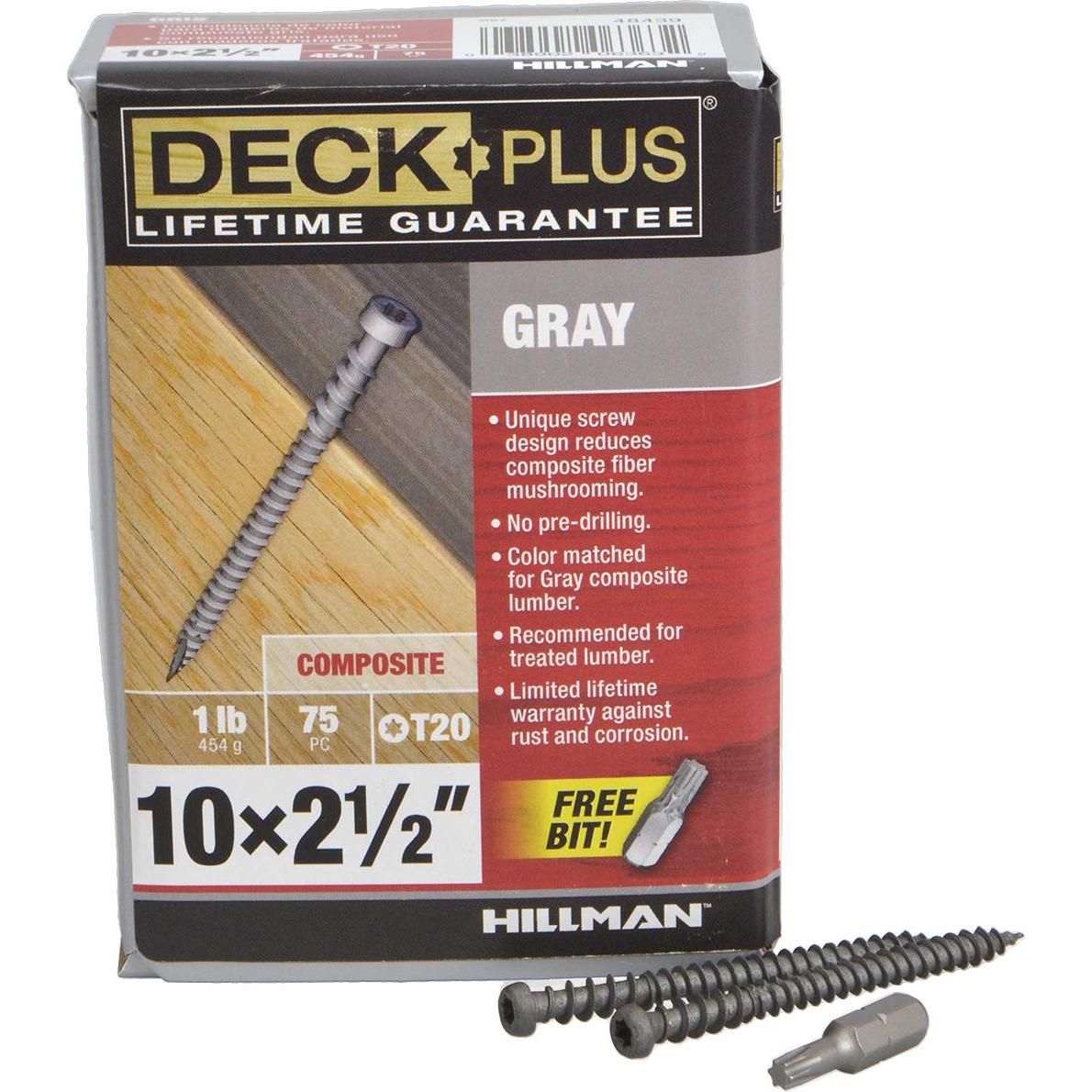 Tornillos para Deck HILLMAN FASTENERS 75 Piezas Gris