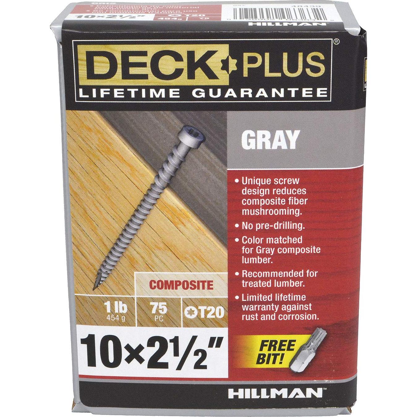 Tornillos para Deck HILLMAN FASTENERS 75 Piezas Gris