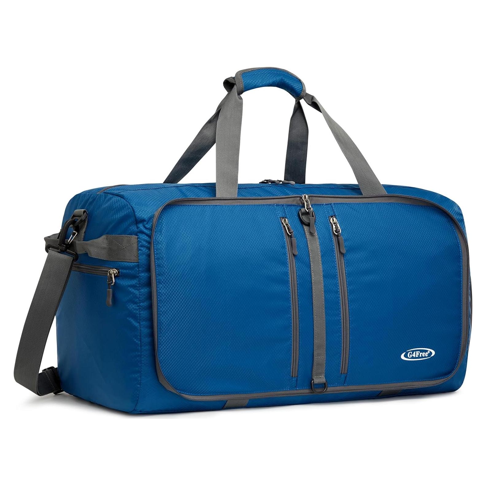 Bolsa Duffle Plegable G4Free 40L Azul Oscuro Resistente al Agua