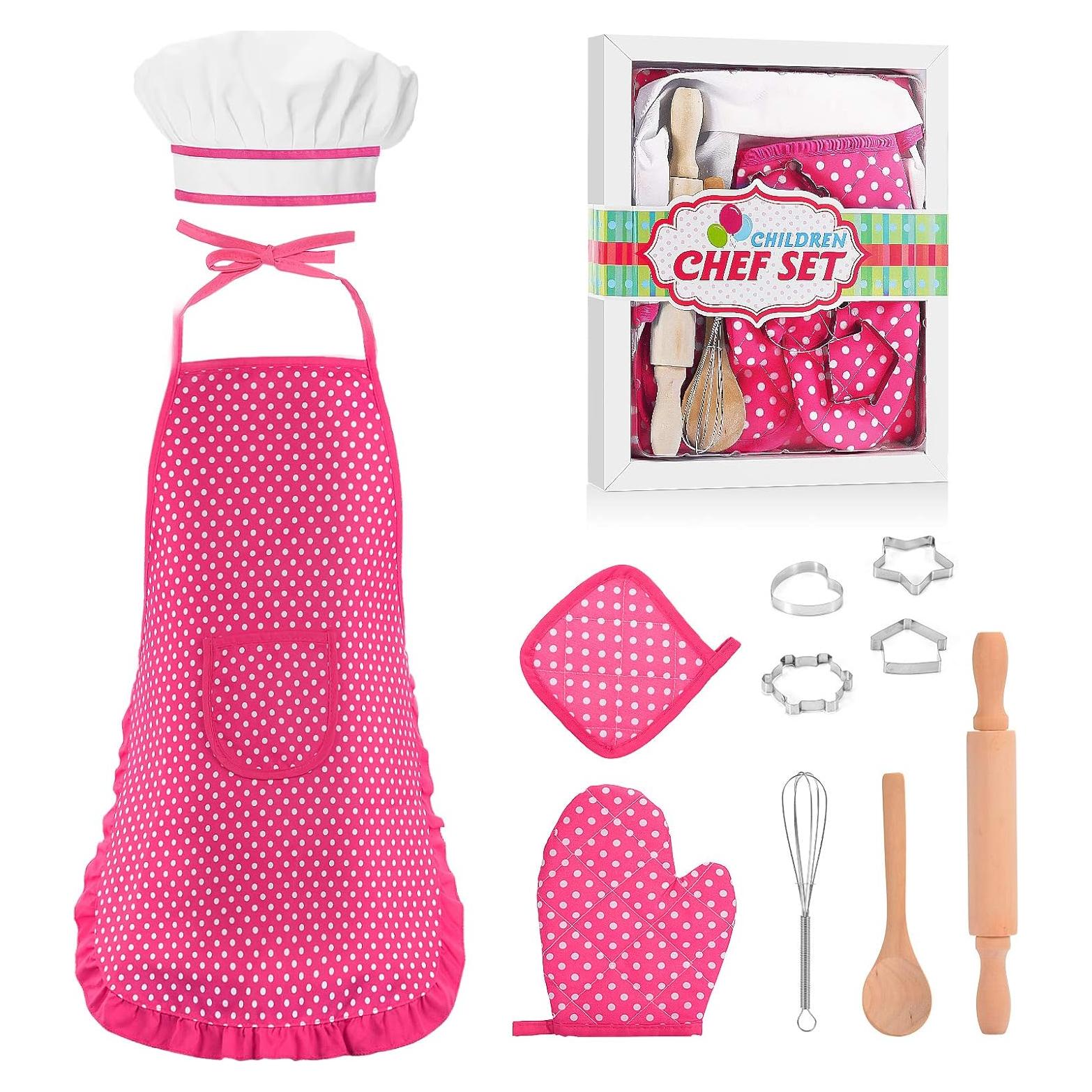 Conjunto Disfraz de Chef para Niños Rosa - Delantal y Accesorios