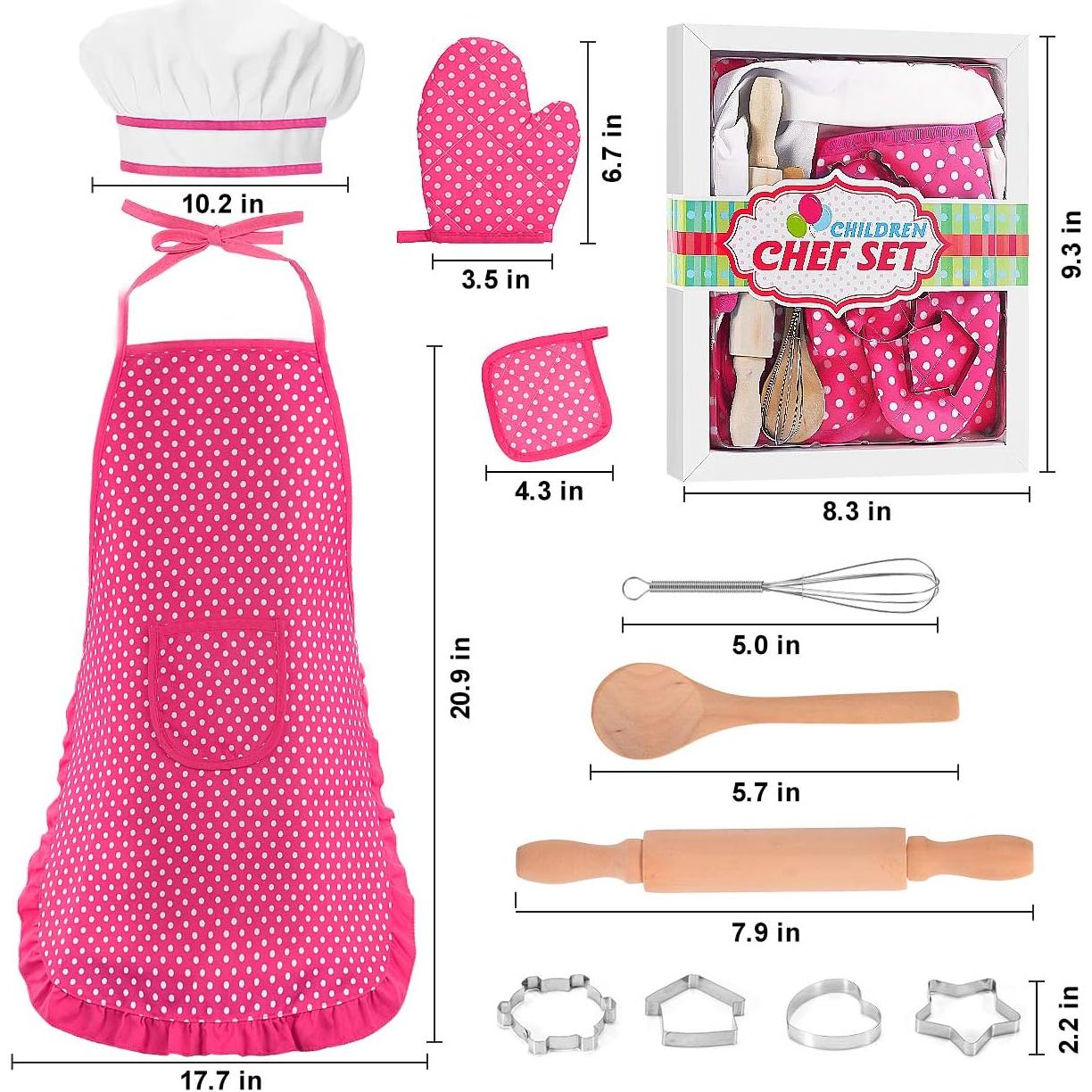 Conjunto Disfraz de Chef para Niños Rosa - Delantal y Accesorios