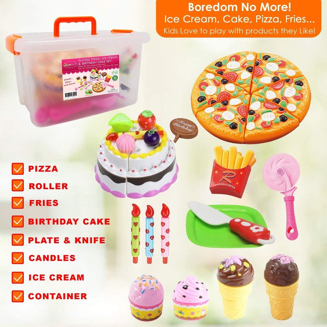 Juego de Comida FUNERICA con Caja - Pizza, Helado, Pastel