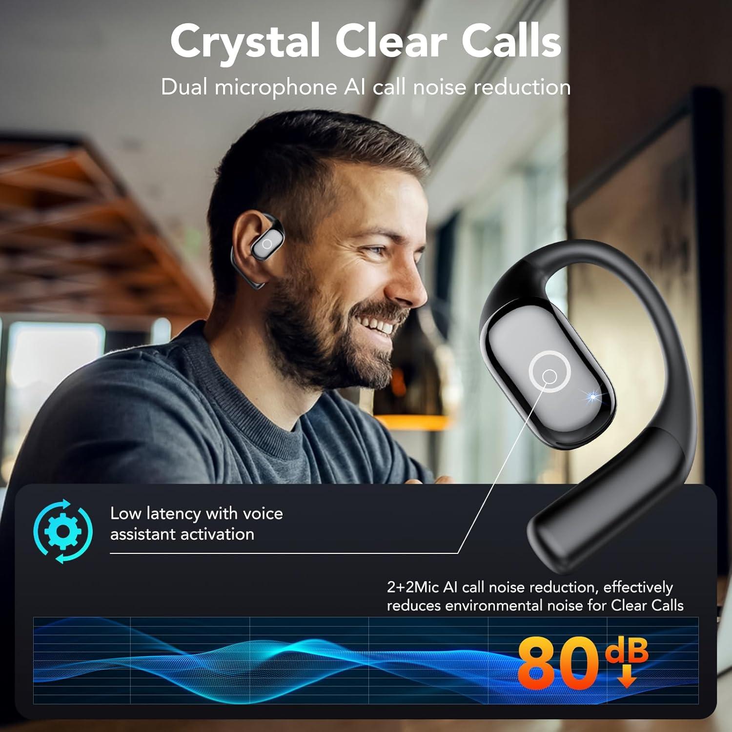 Auriculares Inalámbricos SKBA OW08 Bluetooth 5.4 Impermeables IPX7