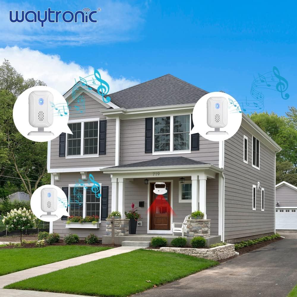 Sensor de Movimiento PIR Inalámbrico Waytronic 280m 1 Receptor 1 Detector