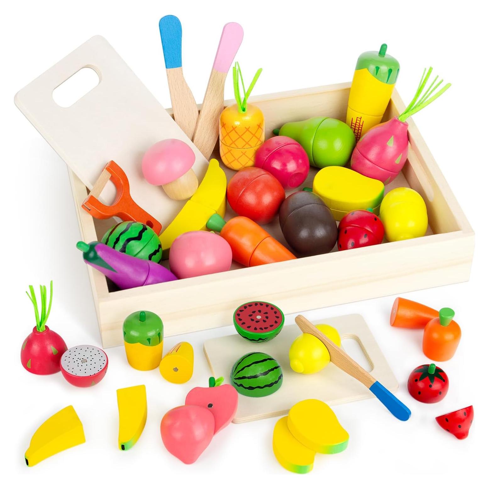 Juego de Comida de Madera GOPLACS para Niños 3-12 Años