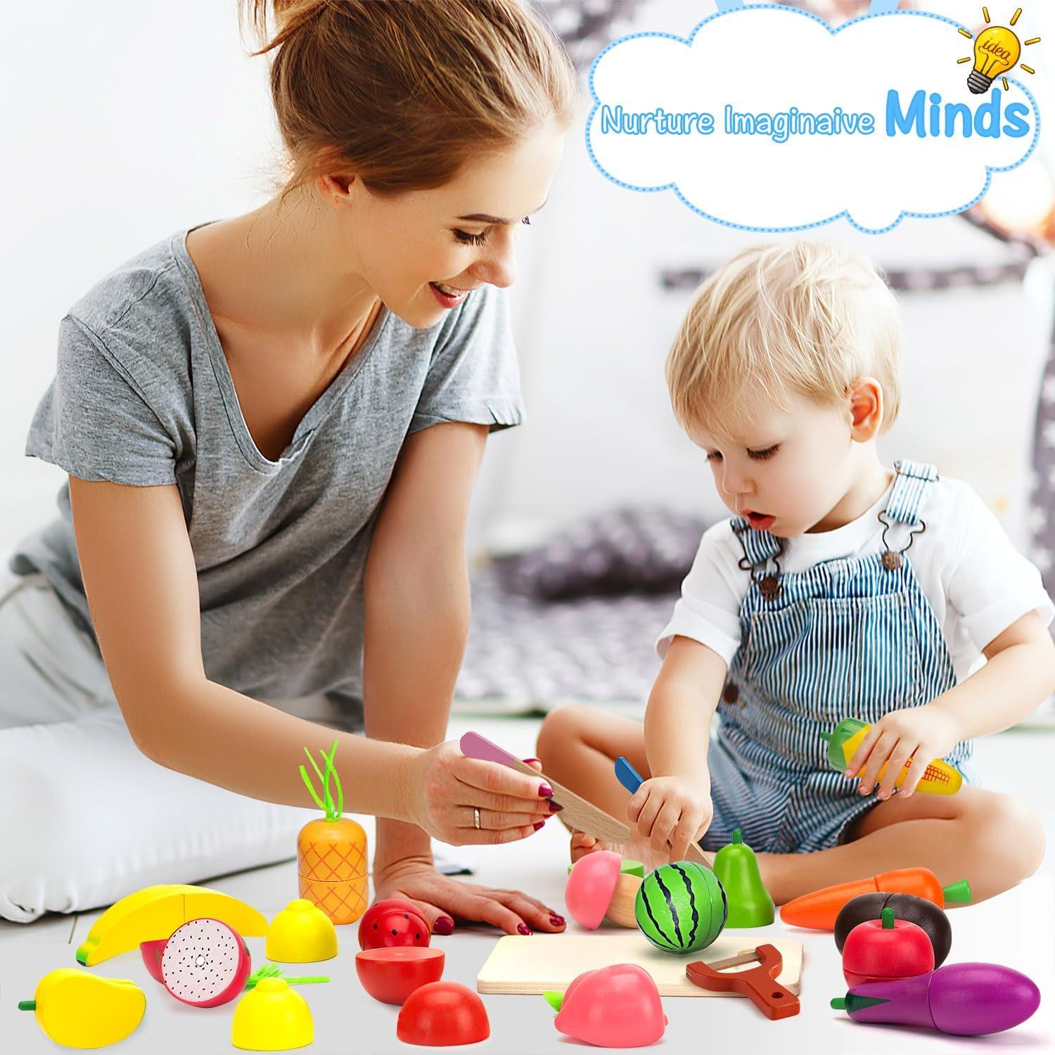 Juego de Comida de Madera GOPLACS para Niños 3-12 Años