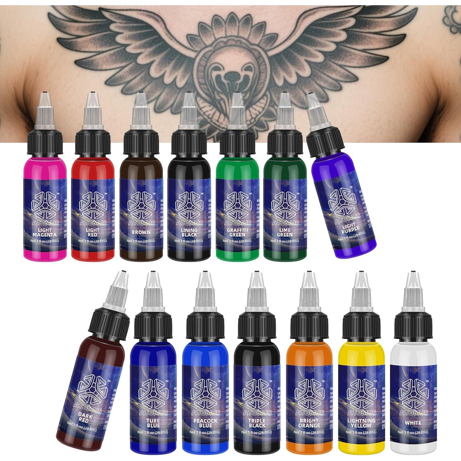 Kit de Tinta de Tatuaje ATOMUS 14 Colores 30 ml Profesional
