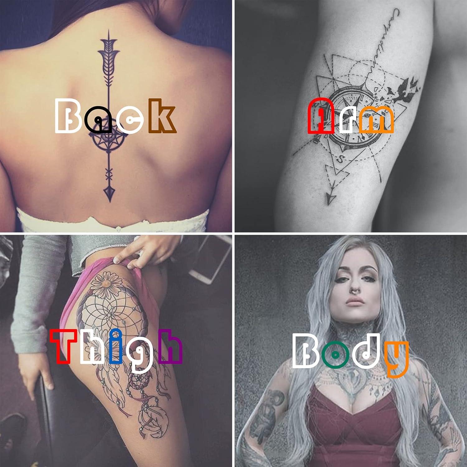 Kit de Tatuajes Temporales Moteng - 7 Colores, 103 Plantillas