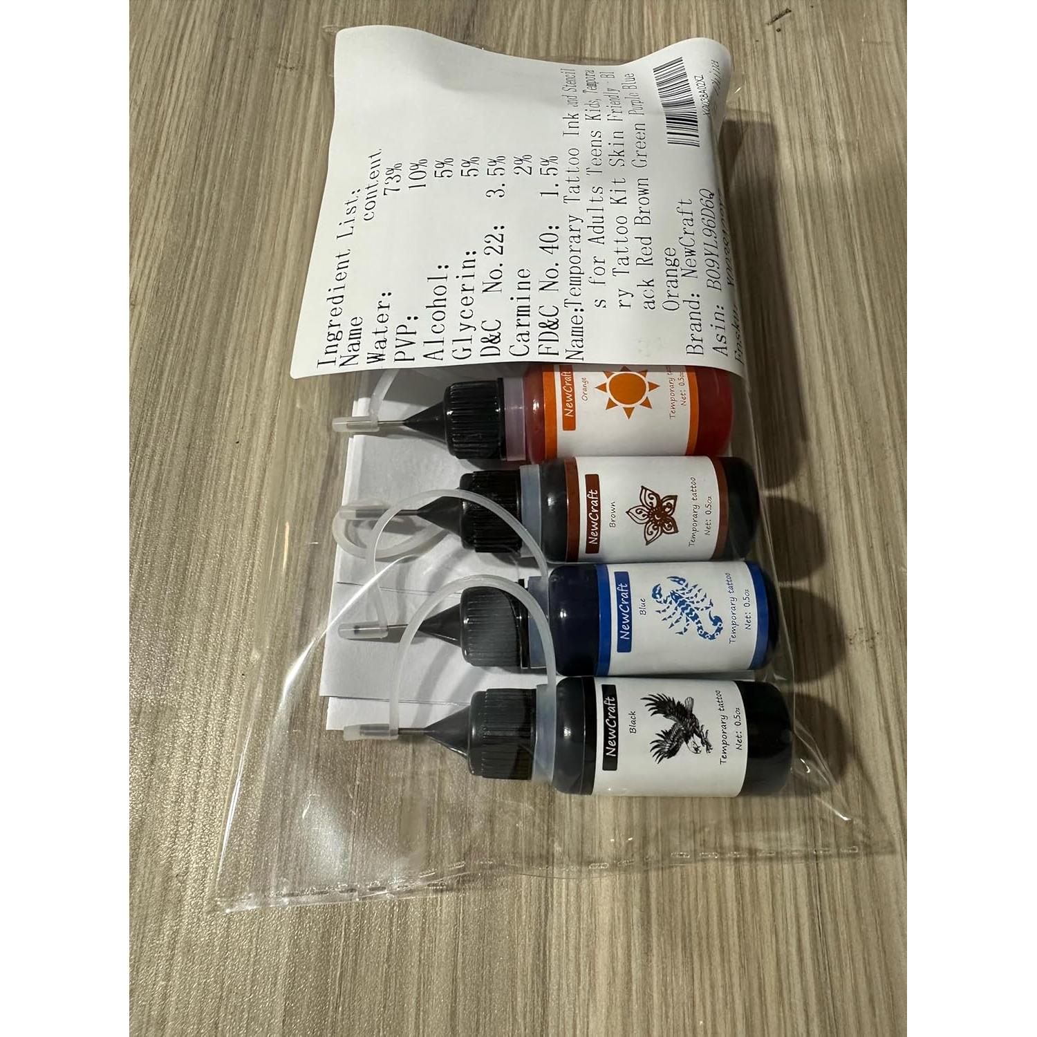 Kit de Tatuajes Temporales Moteng - 7 Colores, 103 Plantillas