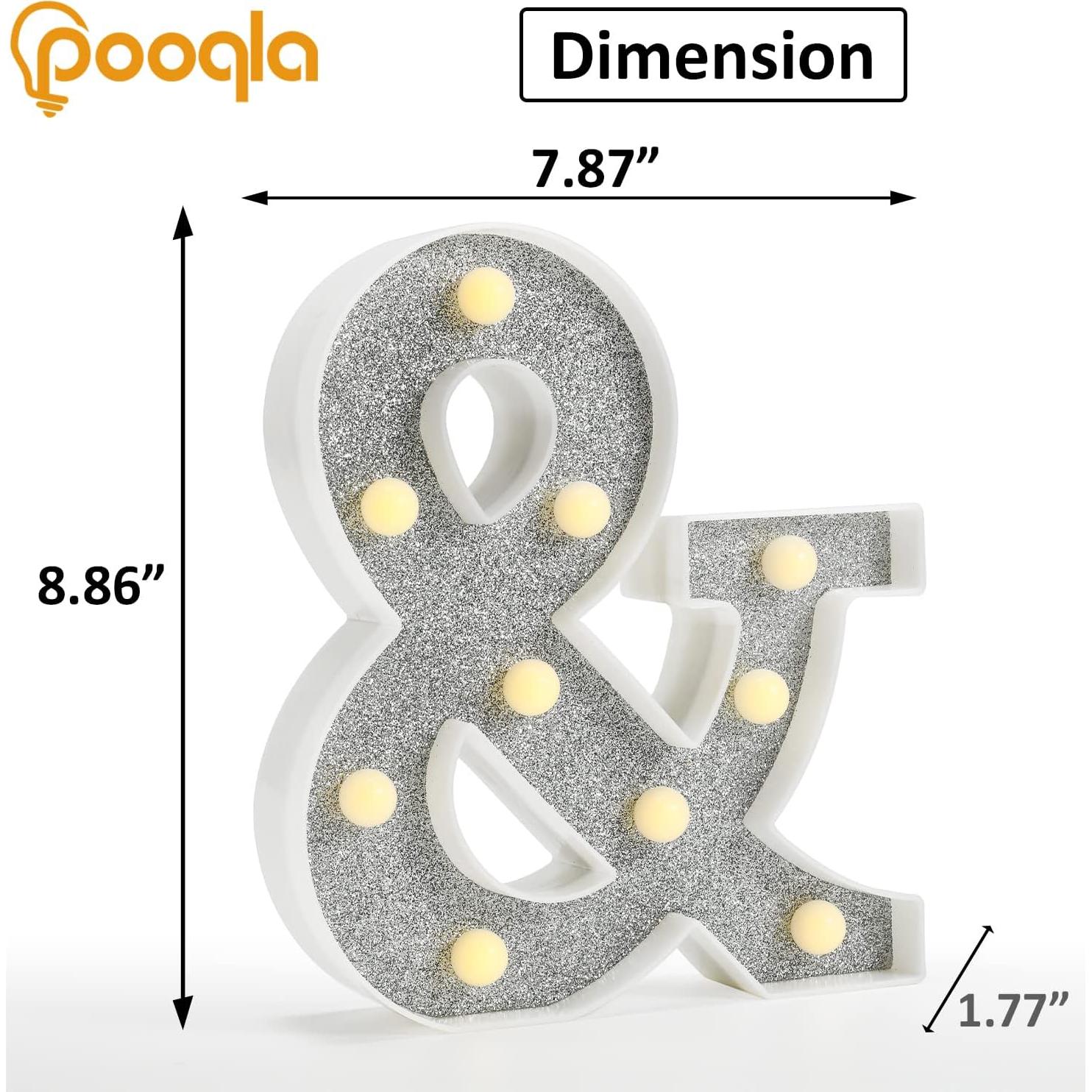 Letras Iluminadas Pooqla LED a Pilas 18 Colores Control Remoto