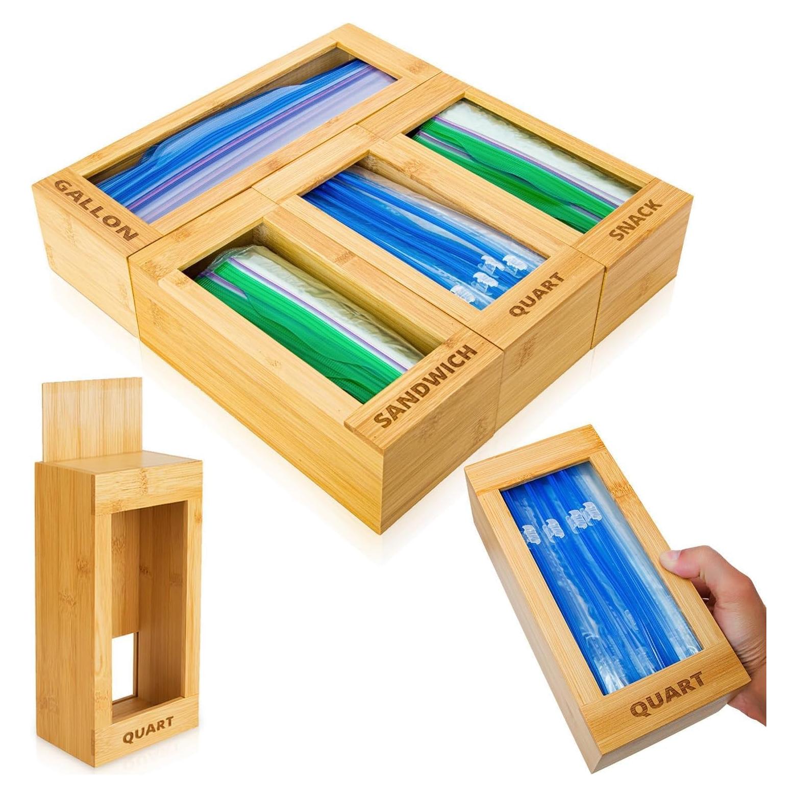 Organizador de Bolsas de Plástico mHomeAid - Bambú 33.5x30.99cm