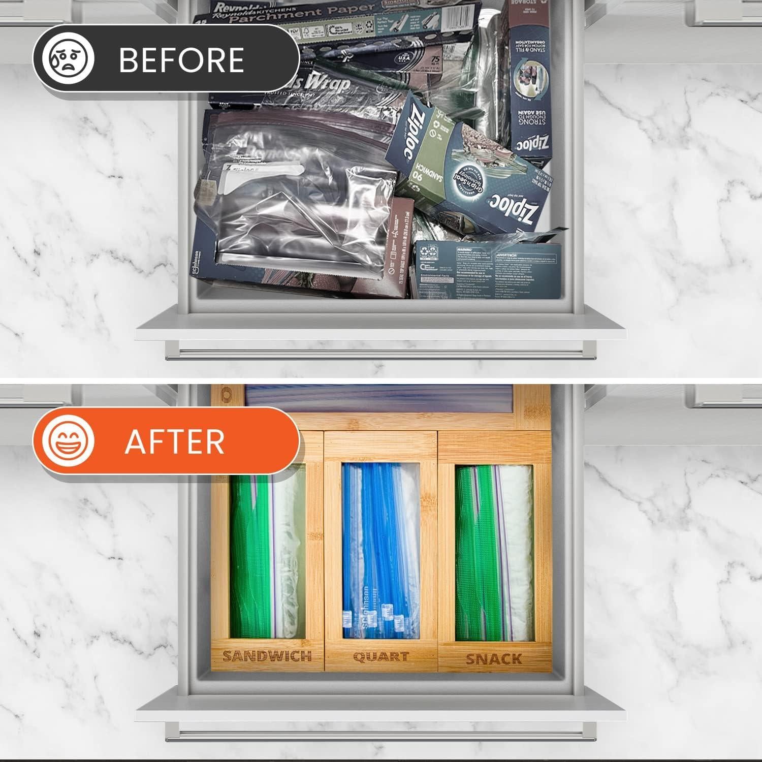 Organizador de Bolsas de Plástico mHomeAid - Bambú 33.5x30.99cm