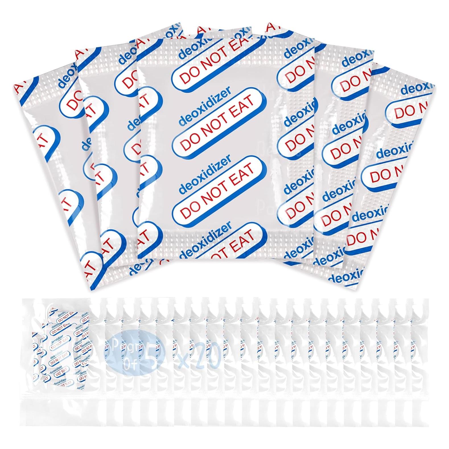 Absorbentes de Oxígeno 500cc Grado Alimenticio - 100 Unidades