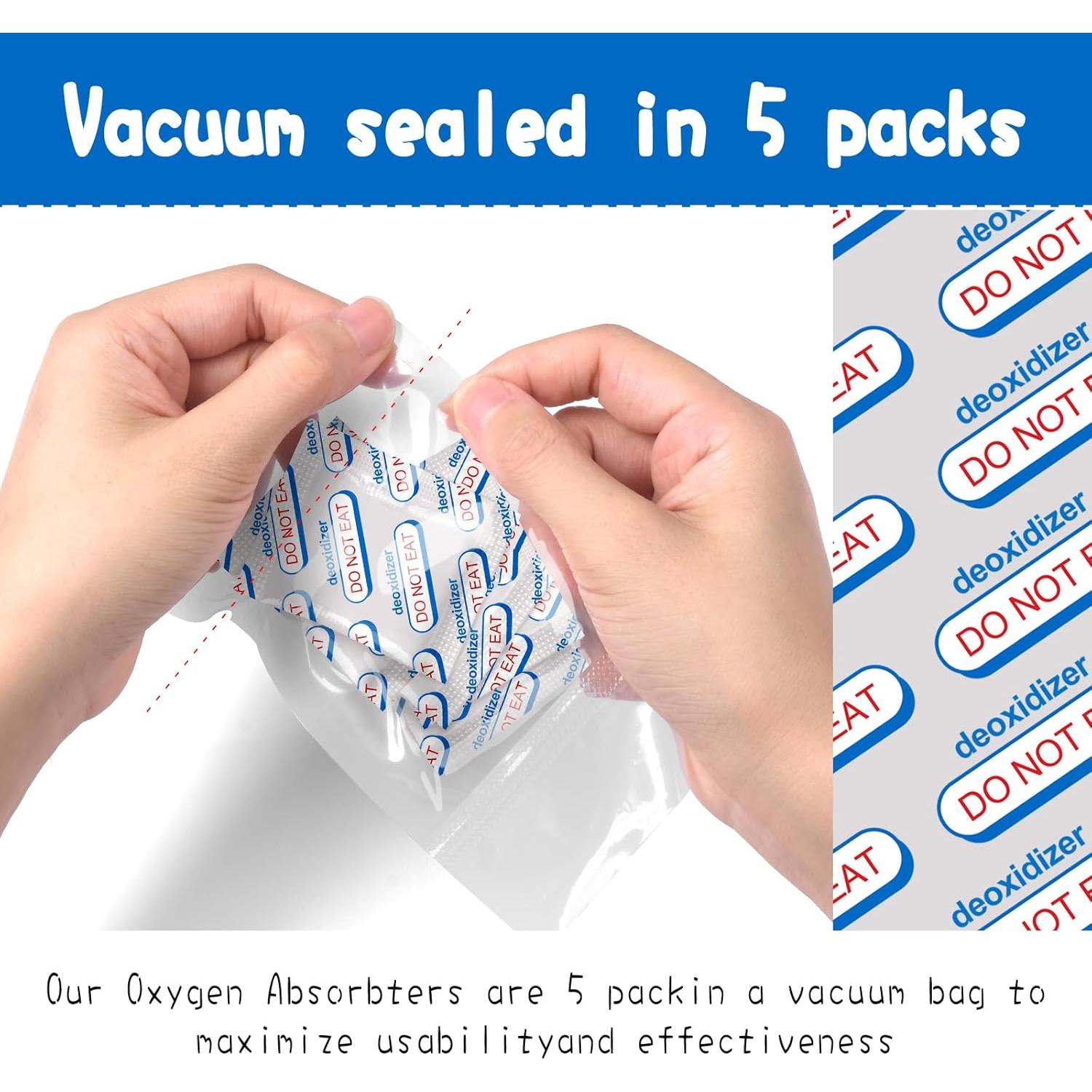 Absorbentes de Oxígeno 500cc Grado Alimenticio - 100 Unidades