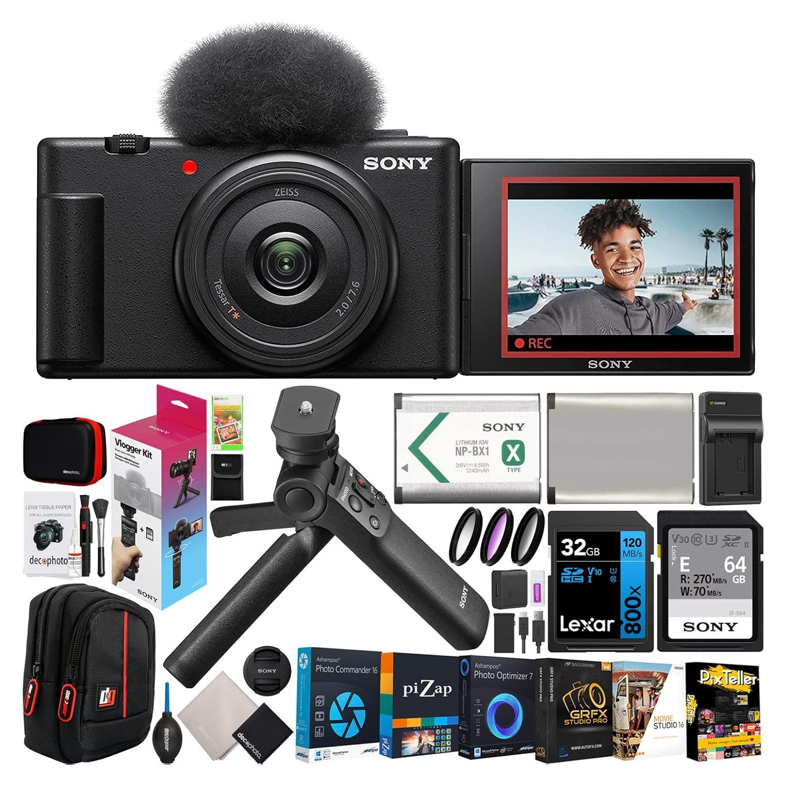 Cámara Vlog Sony ZV-1F/B 4K 20.1MP con Kit ACCVC1