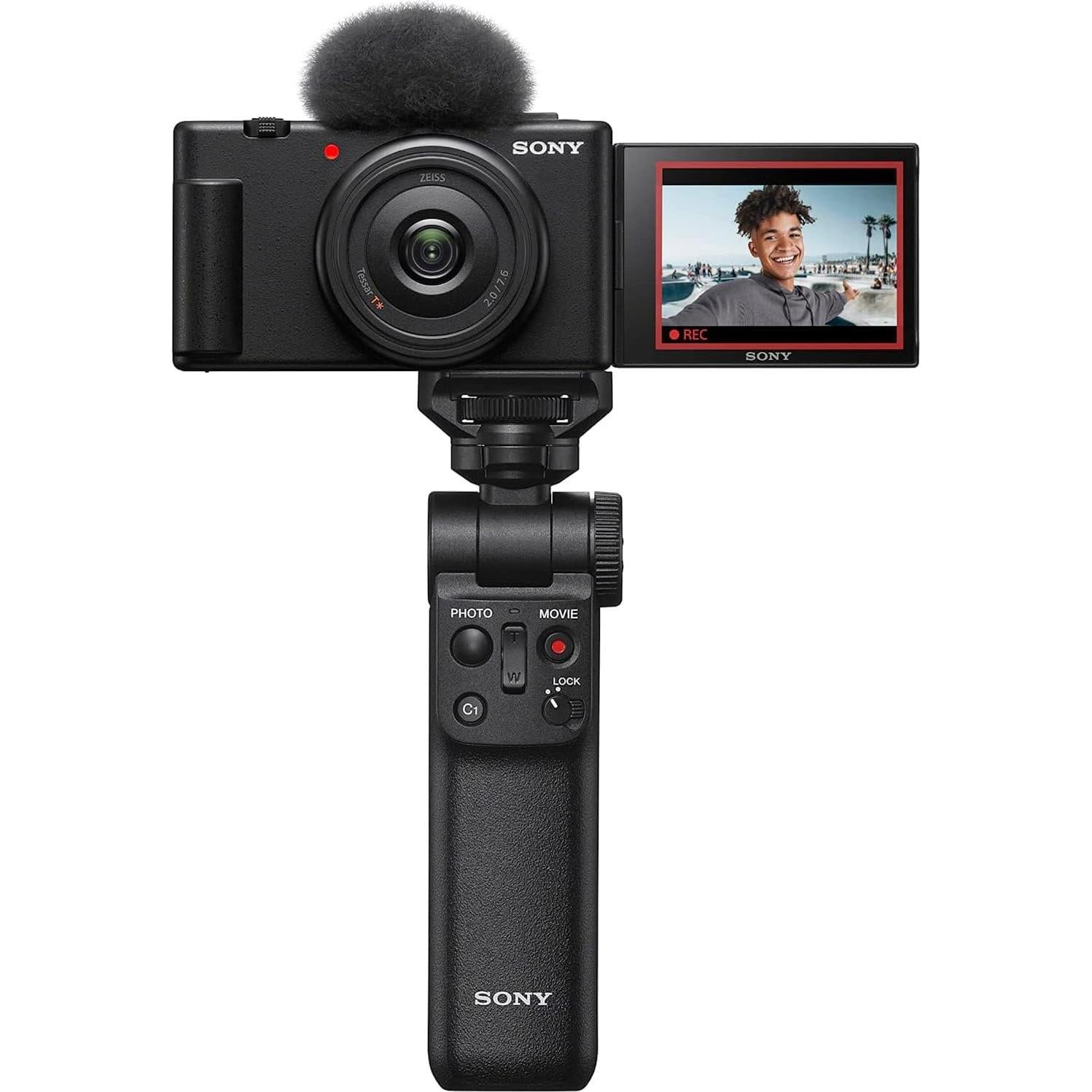 Cámara Vlog Sony ZV-1F/B 4K 20.1MP con Kit ACCVC1