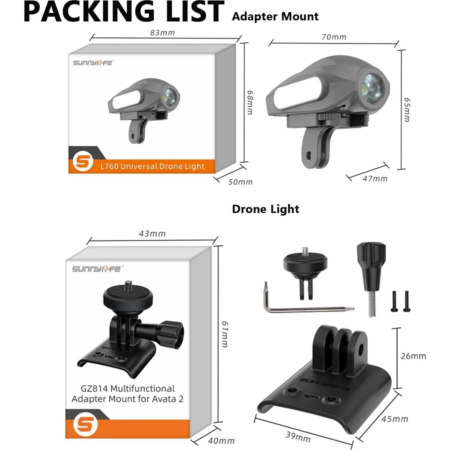 Soporte de Montaje Honlyn para DJI Avata 2 y Cámaras