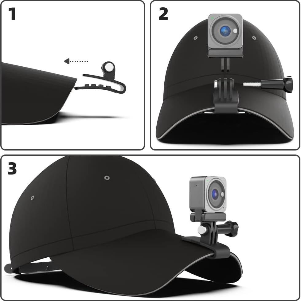Clip de Montaje SOH para Gorra de Béisbol GoPro Negro