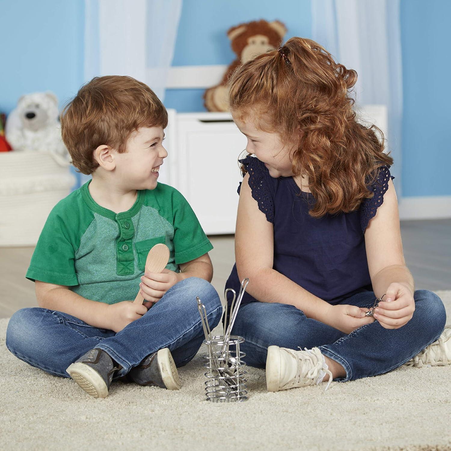 Set de Utensilios de Cocina Melissa & Doug 7 Piezas Acero y Madera