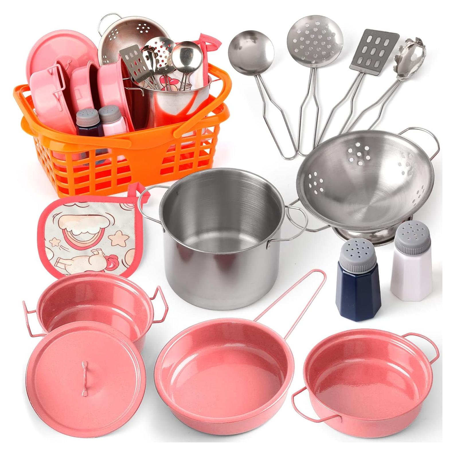 Juego de Cocina para Niños Veitch 14 Piezas Rosa