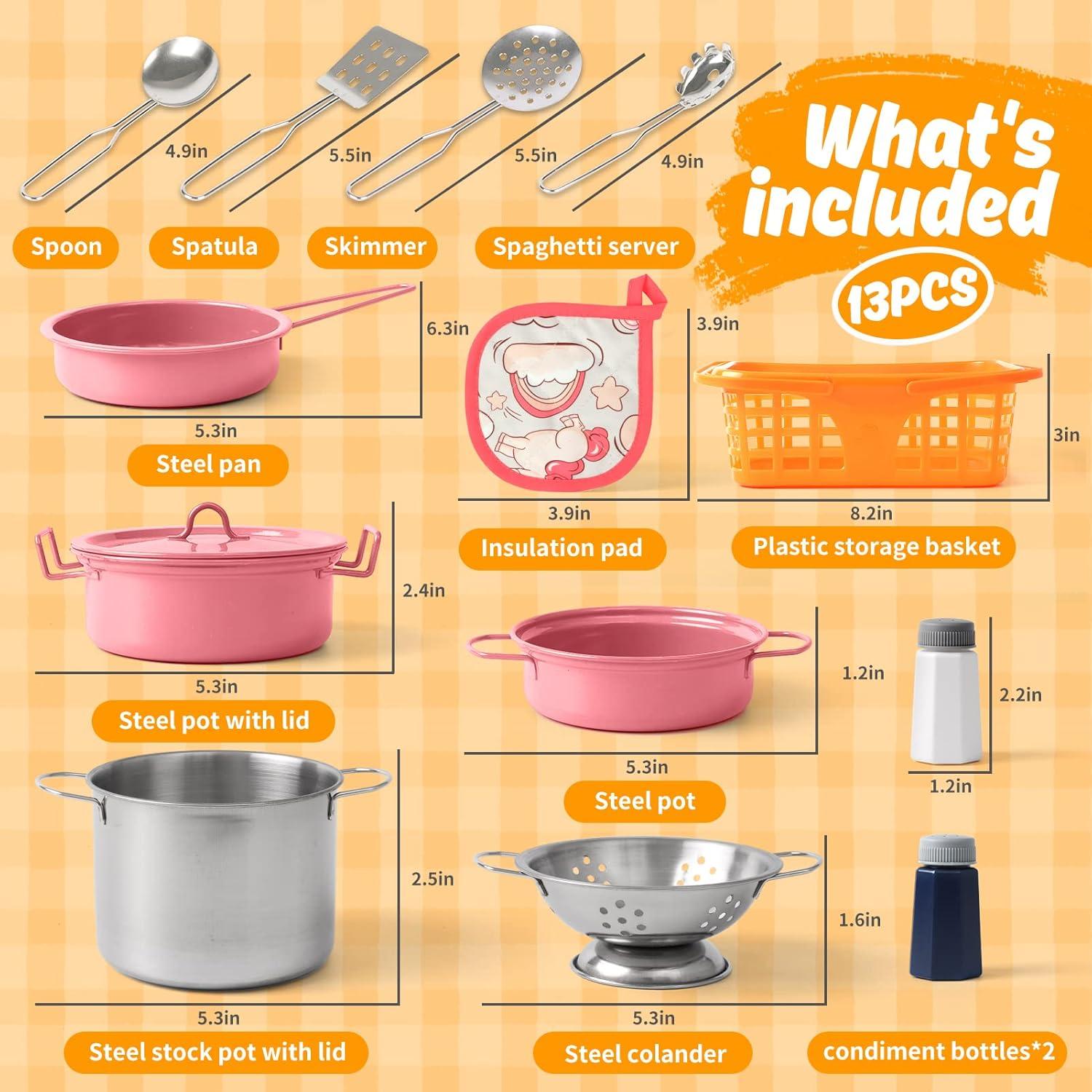 Juego de Cocina para Niños Veitch 14 Piezas Rosa