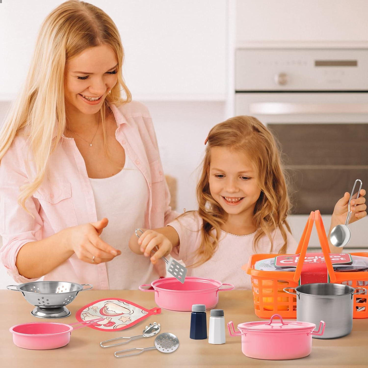 Juego de Cocina para Niños Veitch 14 Piezas Rosa
