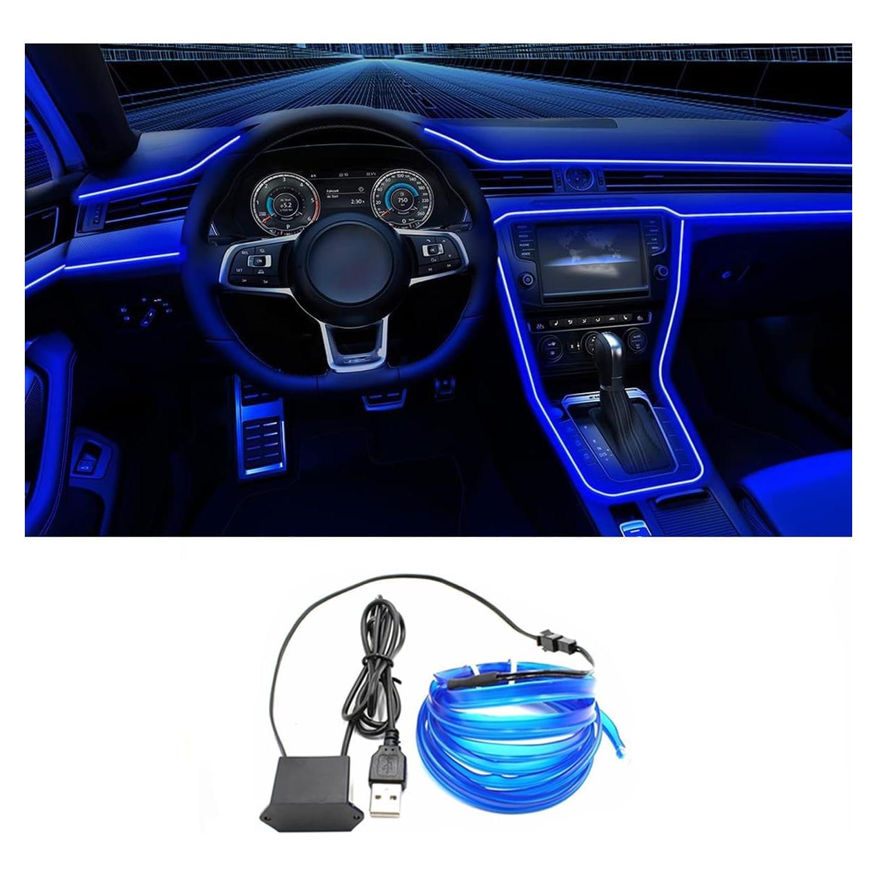 Tira de luces LED QVEVDACAR 5m USB Azul para interiores