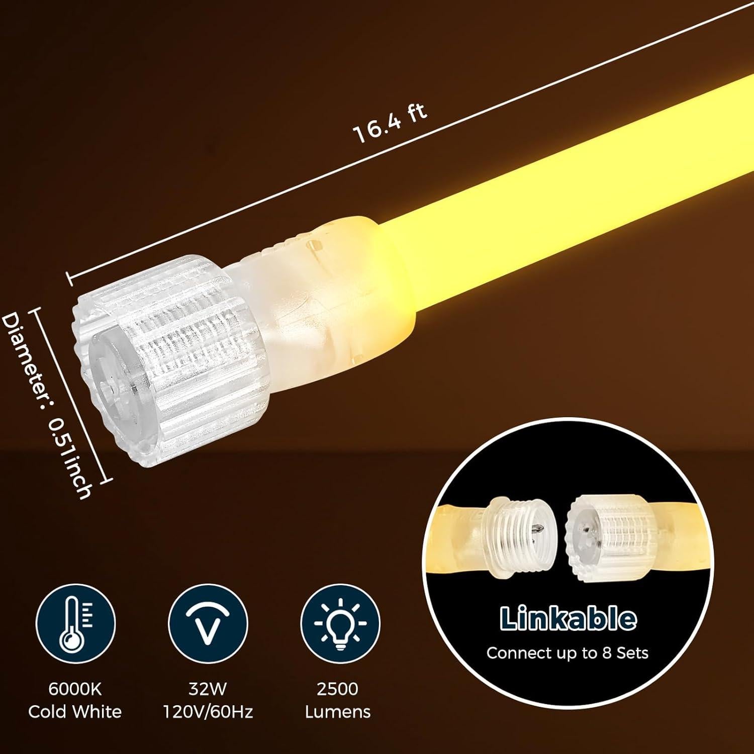Luz de Cuerda LED BrightLux 5m Blanca Cálida 2700K Conectable