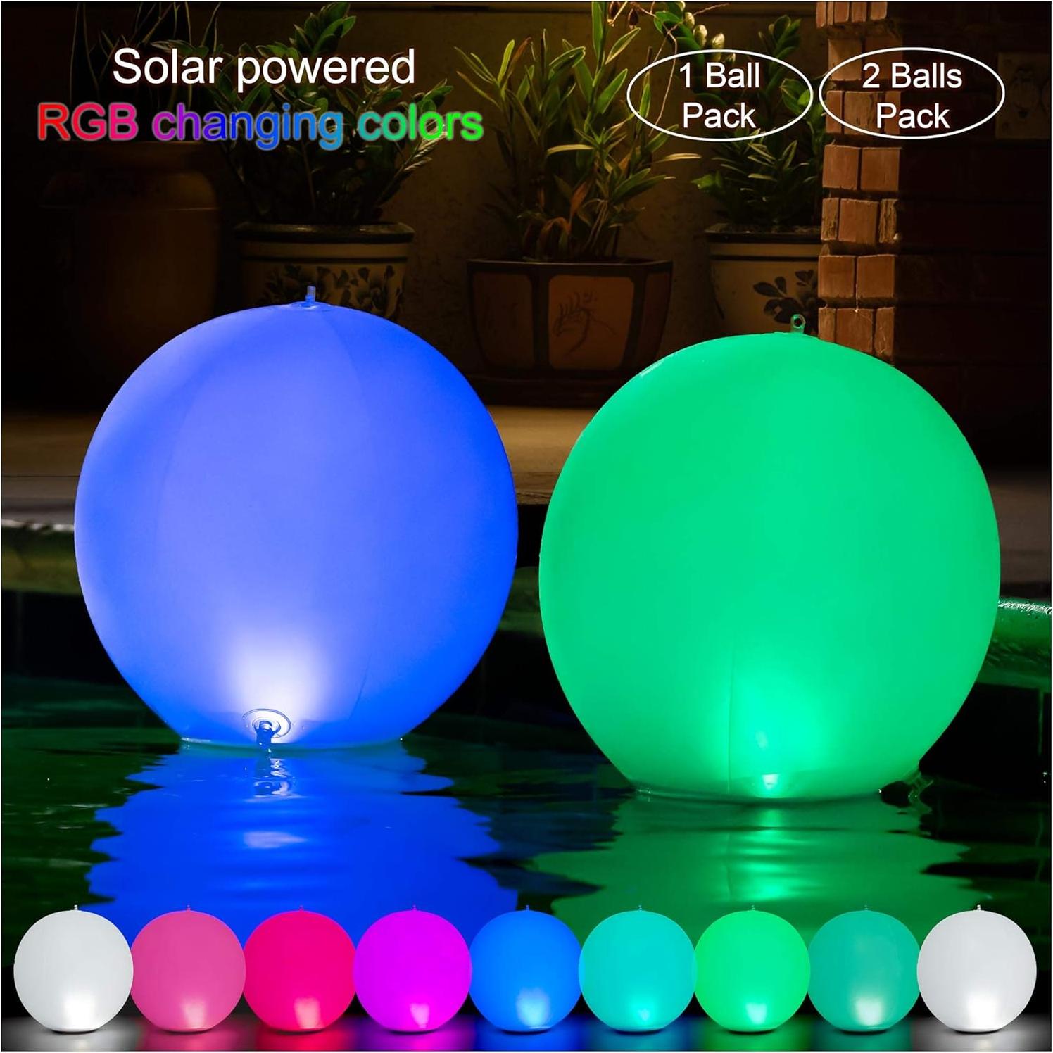Luces Flotantes Solares HAPIKAY - Paquete de 2 Bolas 35.56 cm