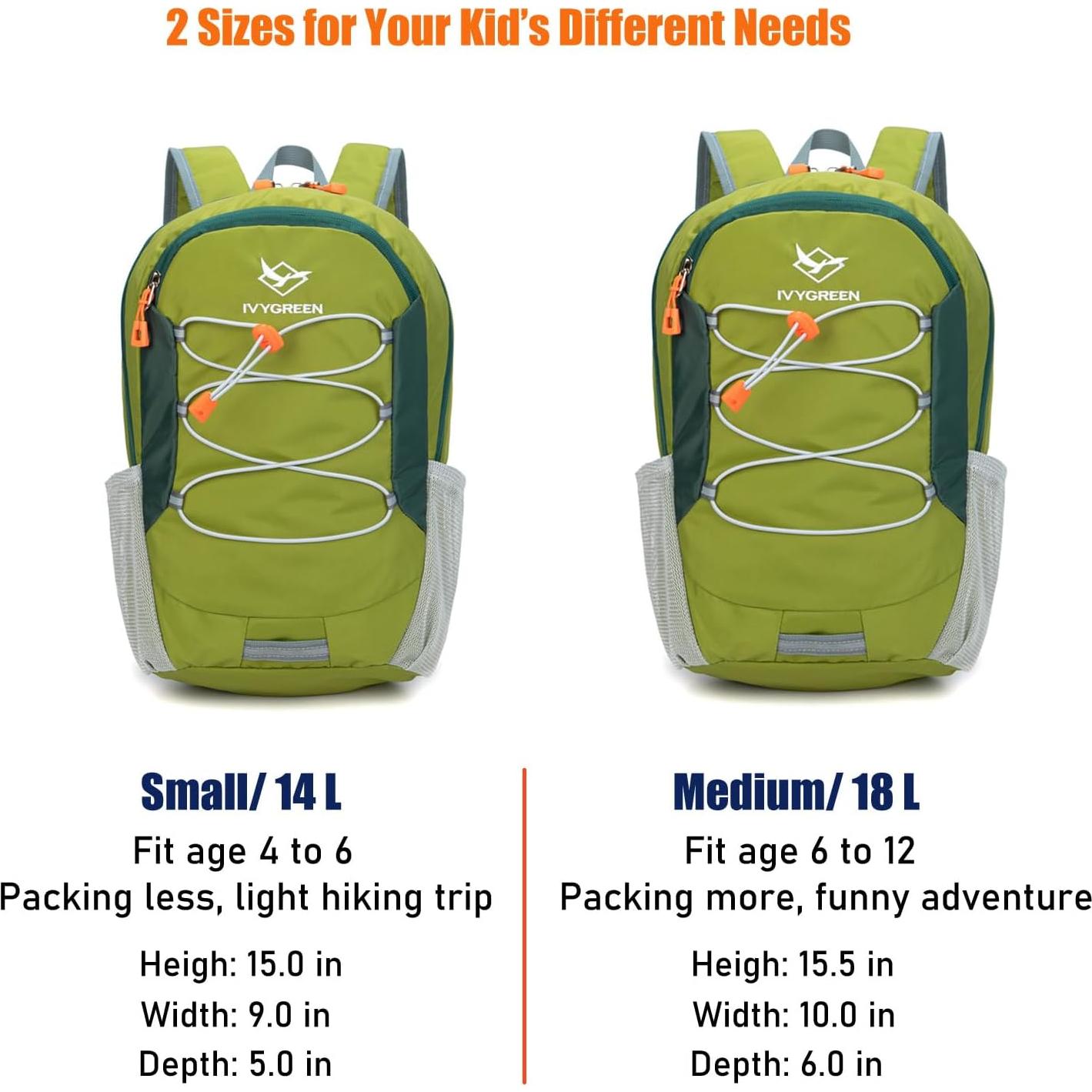 Mochila de senderismo Ivygreen para niños pequeños 14L Verde