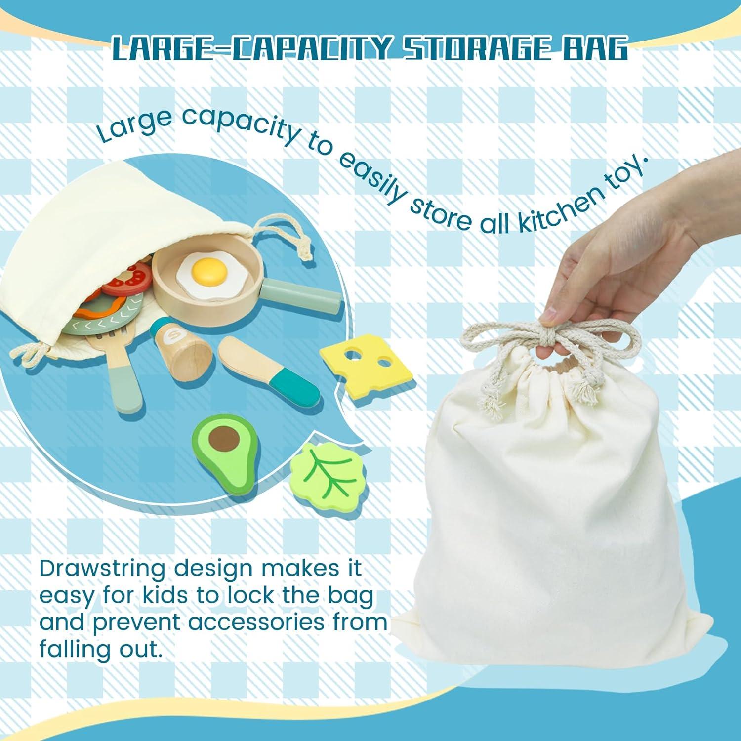 Juego de Cocina de Madera Masonbaby 36 Piezas para Niños