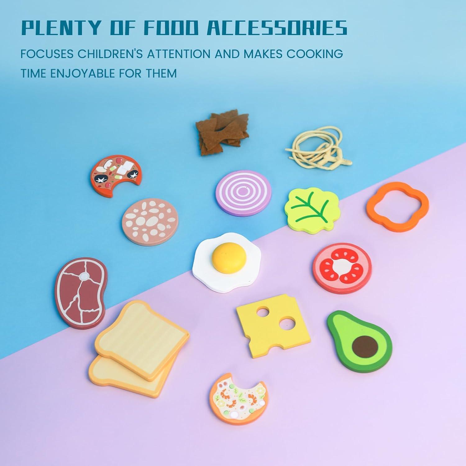 Juego de Cocina de Madera Masonbaby 36 Piezas para Niños