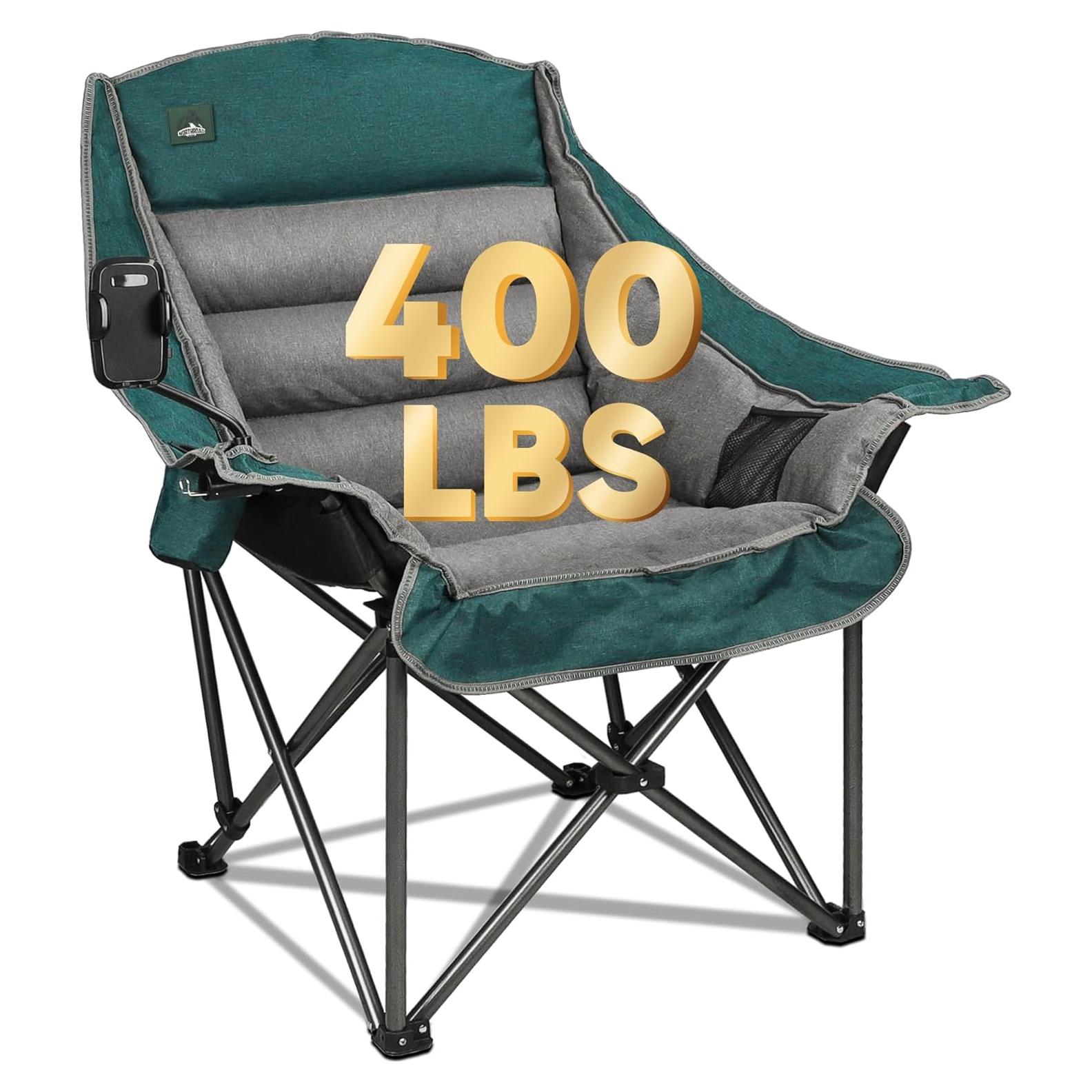 Silla de Camping Acolchada Northroad XL Verde Fosforescente