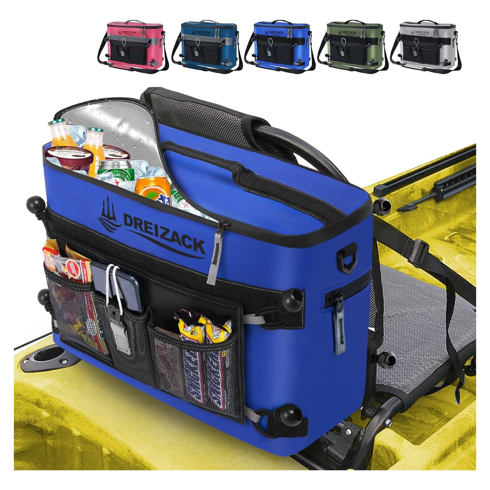 Dreizack Kayak Cooler Behind Seat, Waterproof Cooler for Kayaking,Paddle Board Cooler Compatible with Lawn-Chair Seat Kayak Accessories Cooler Bag Kayak Cooler Tow Behind for Camping Fishing