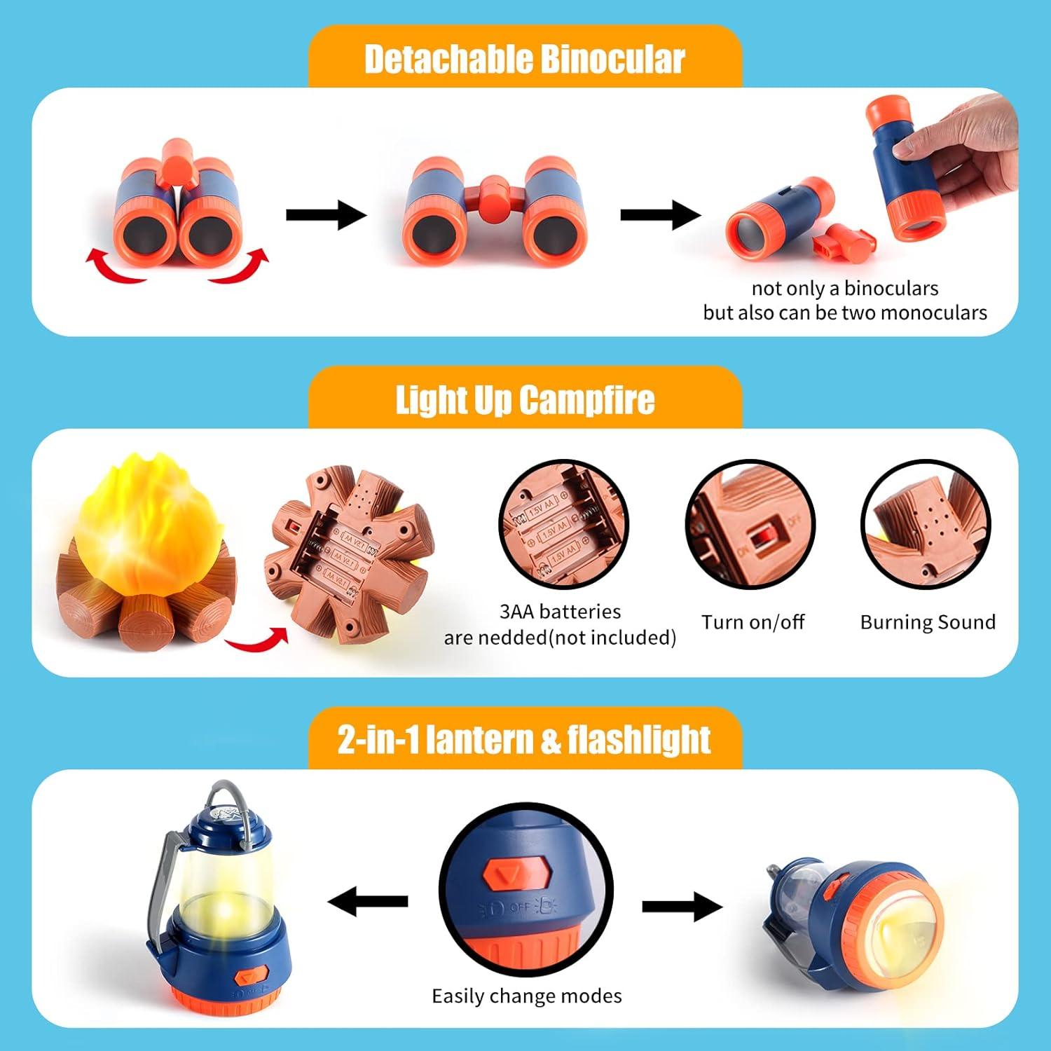 Juego de Camping para Niños ULOVEME con Tienda Plegable 1.18 kg