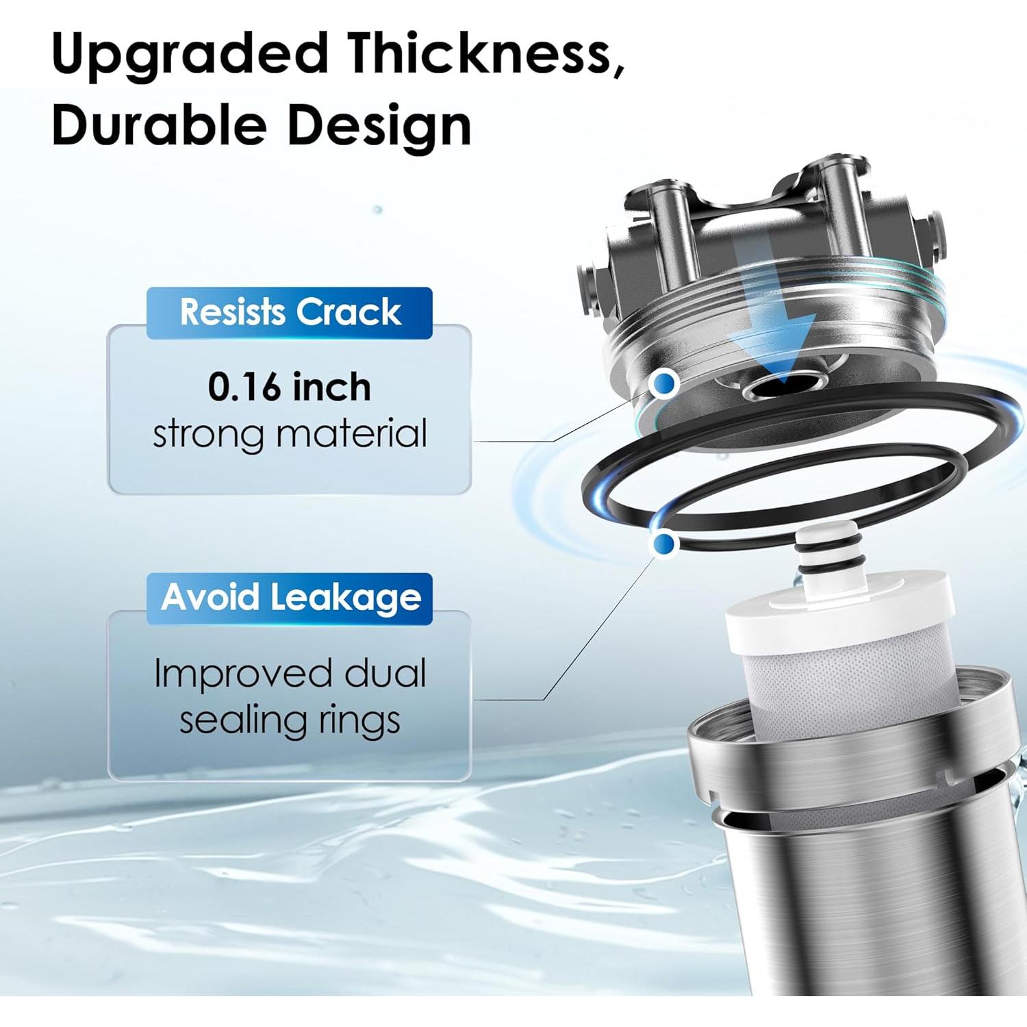 Filtro de Agua Bajo Fregadero Waterdrop WD-8008A Acero Inoxidable