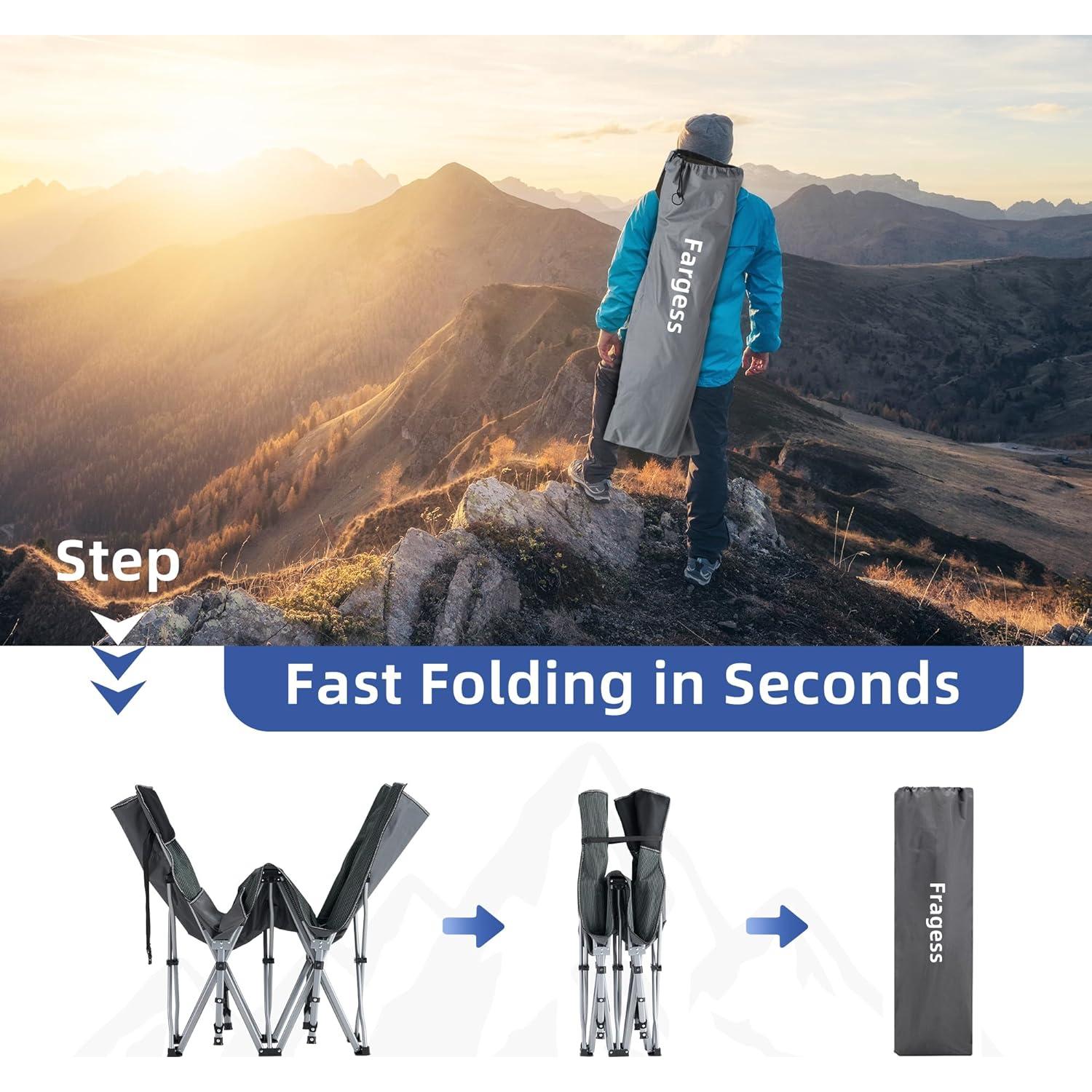 Cama de Camping Plegable Fragess con Colchón y Almohada Azul