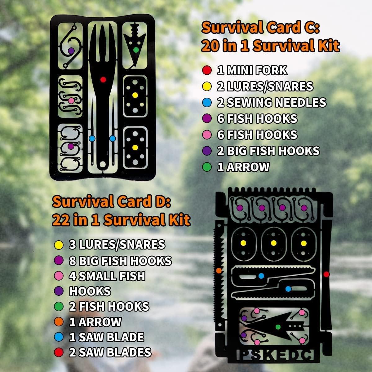 Tarjeta Multiherramienta de Supervivencia PSKOOK 12 Pcs