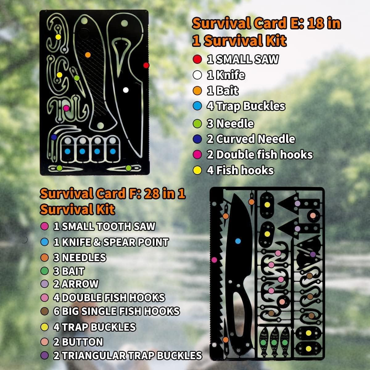 Tarjeta Multiherramienta de Supervivencia PSKOOK 12 Pcs