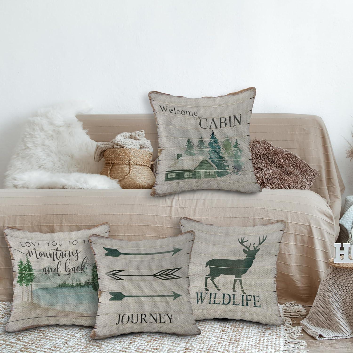 Cojines Decorativos SiuSue 45.72x45.72 cm Beige Cabina 1 - Juego de 4