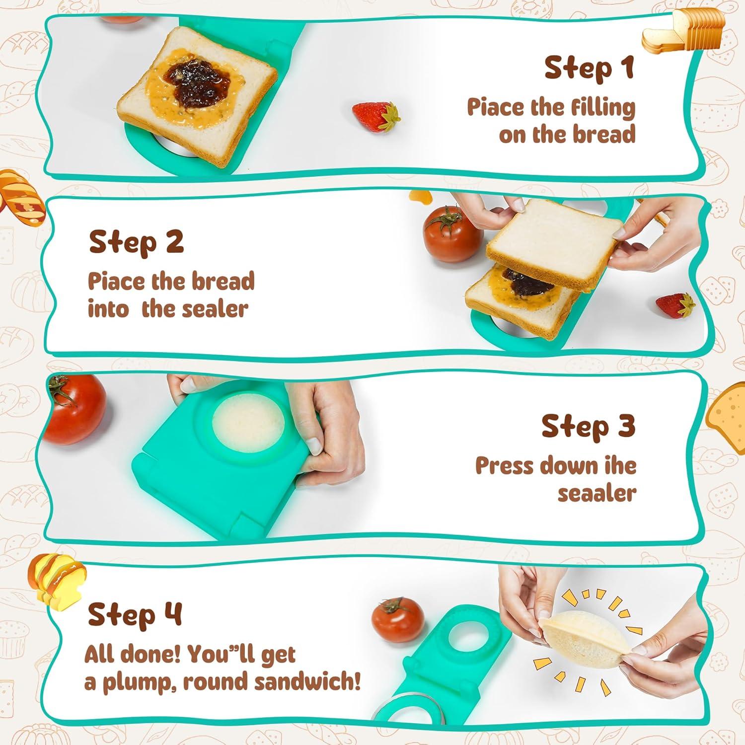 Cortador y Sellador de Sándwiches Metal GLSY Verde Redondo