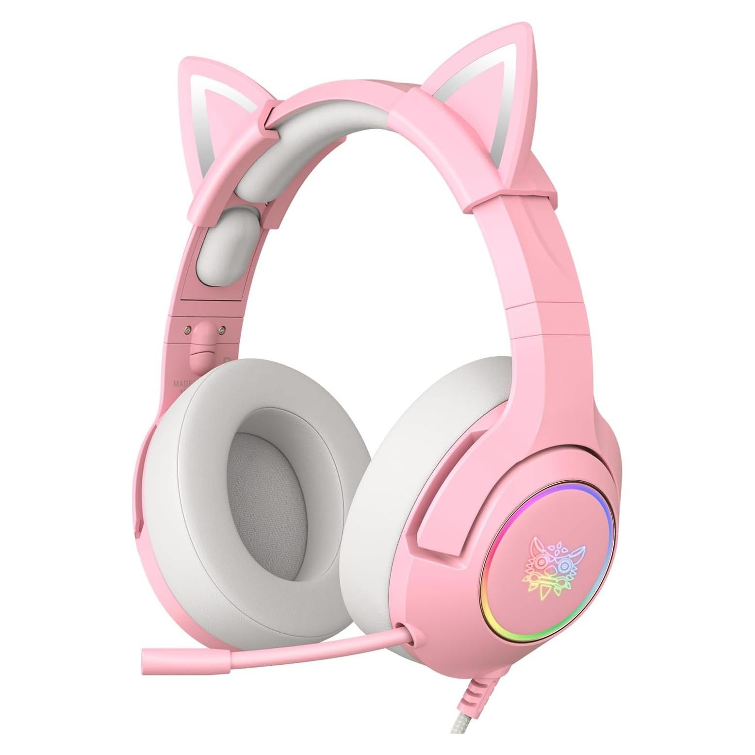 Auriculares de Juego PHNIXGAM K9 Rosa con Micrófono y LED