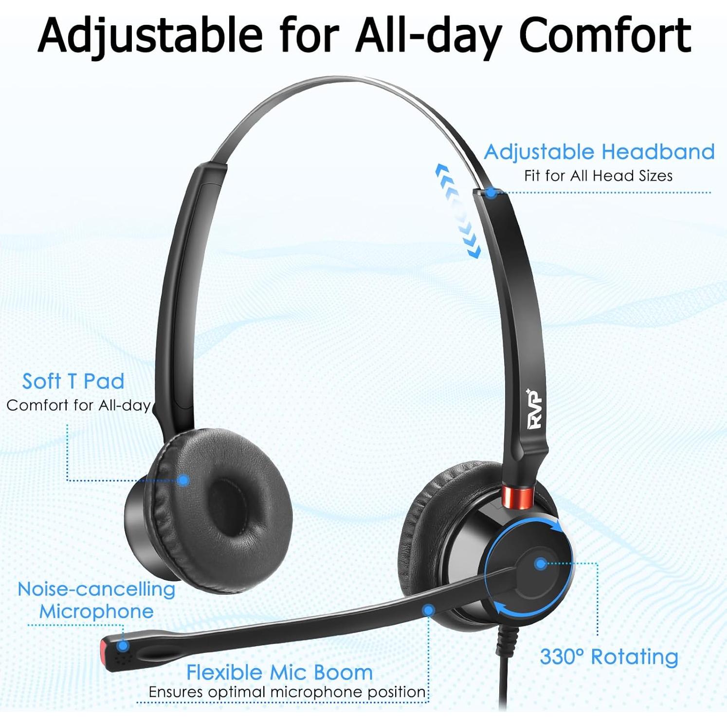 Auriculares USB RVP+ con Cancelación de Ruido ENC - Negro