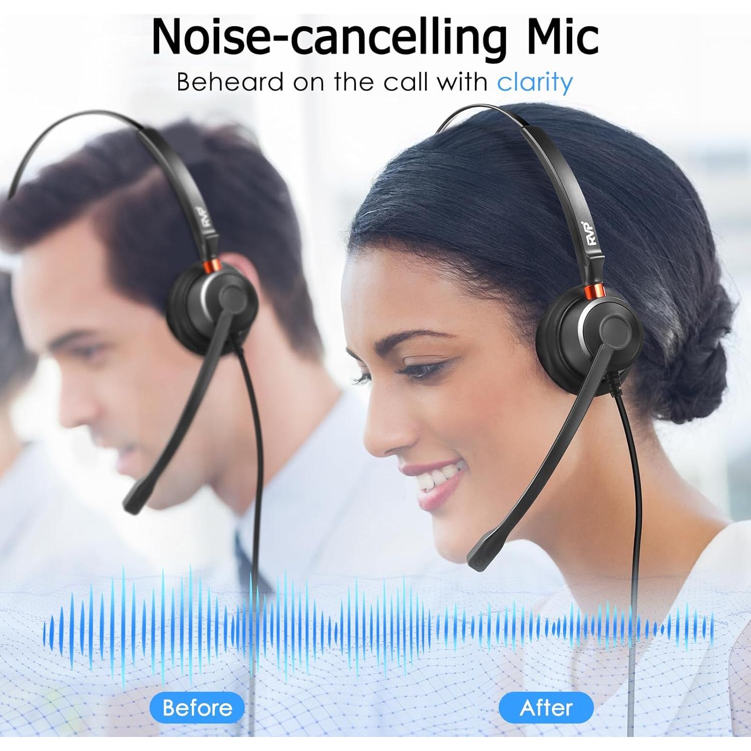 Auriculares USB RVP+ con Cancelación de Ruido ENC - Negro