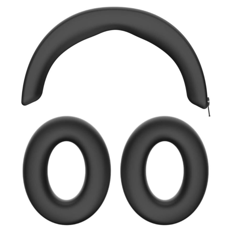 Silicone Case Cover Set for Sennheiser Momentum 4 Headphones, Ear Caps and Headband Cover (Black)