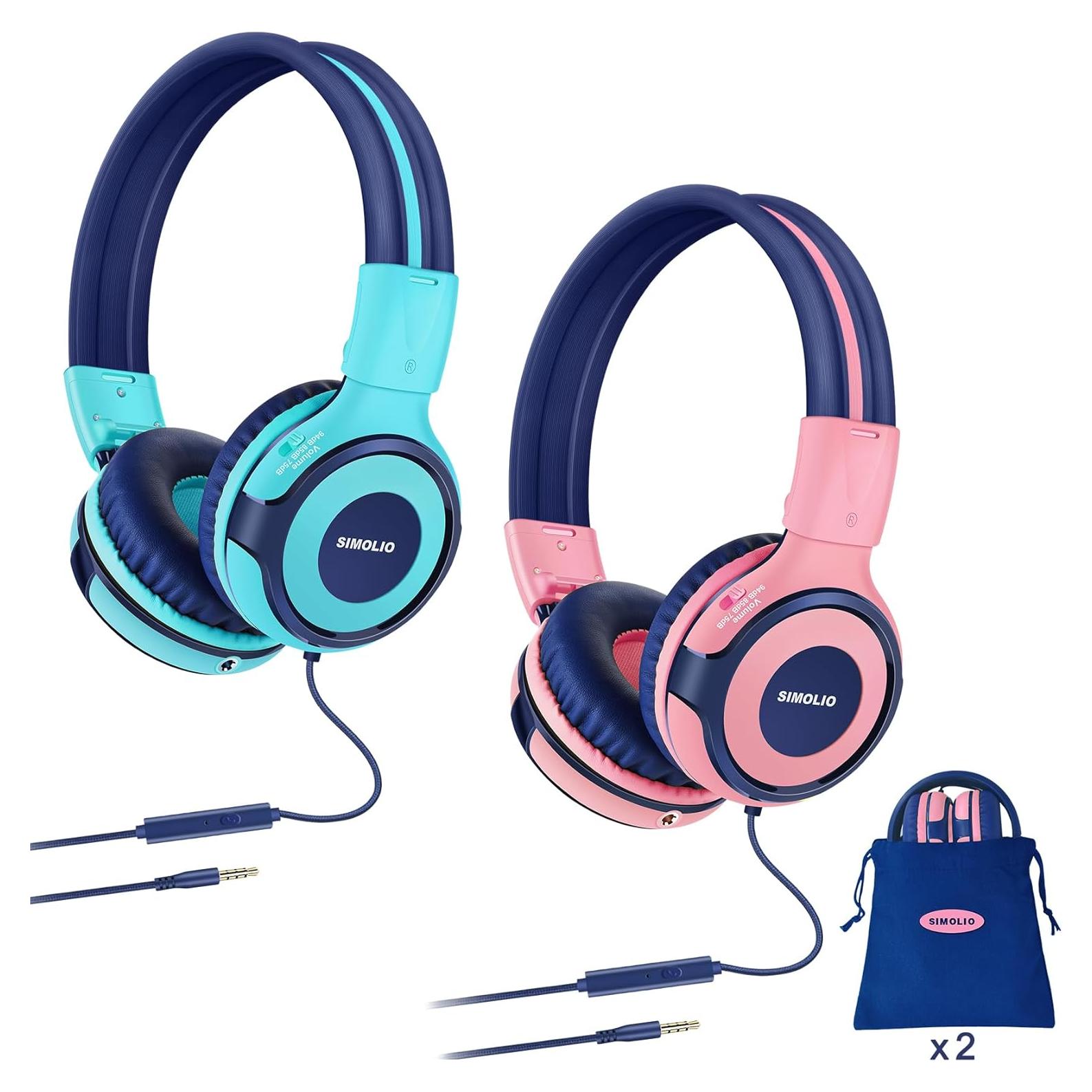 Auriculares con Cable SIMOLIO para Niños 2 Paquete 75dB/85dB/94dB