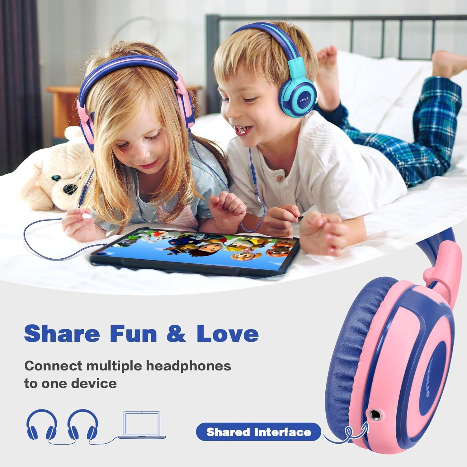 Auriculares con Cable SIMOLIO para Niños 2 Paquete 75dB/85dB/94dB