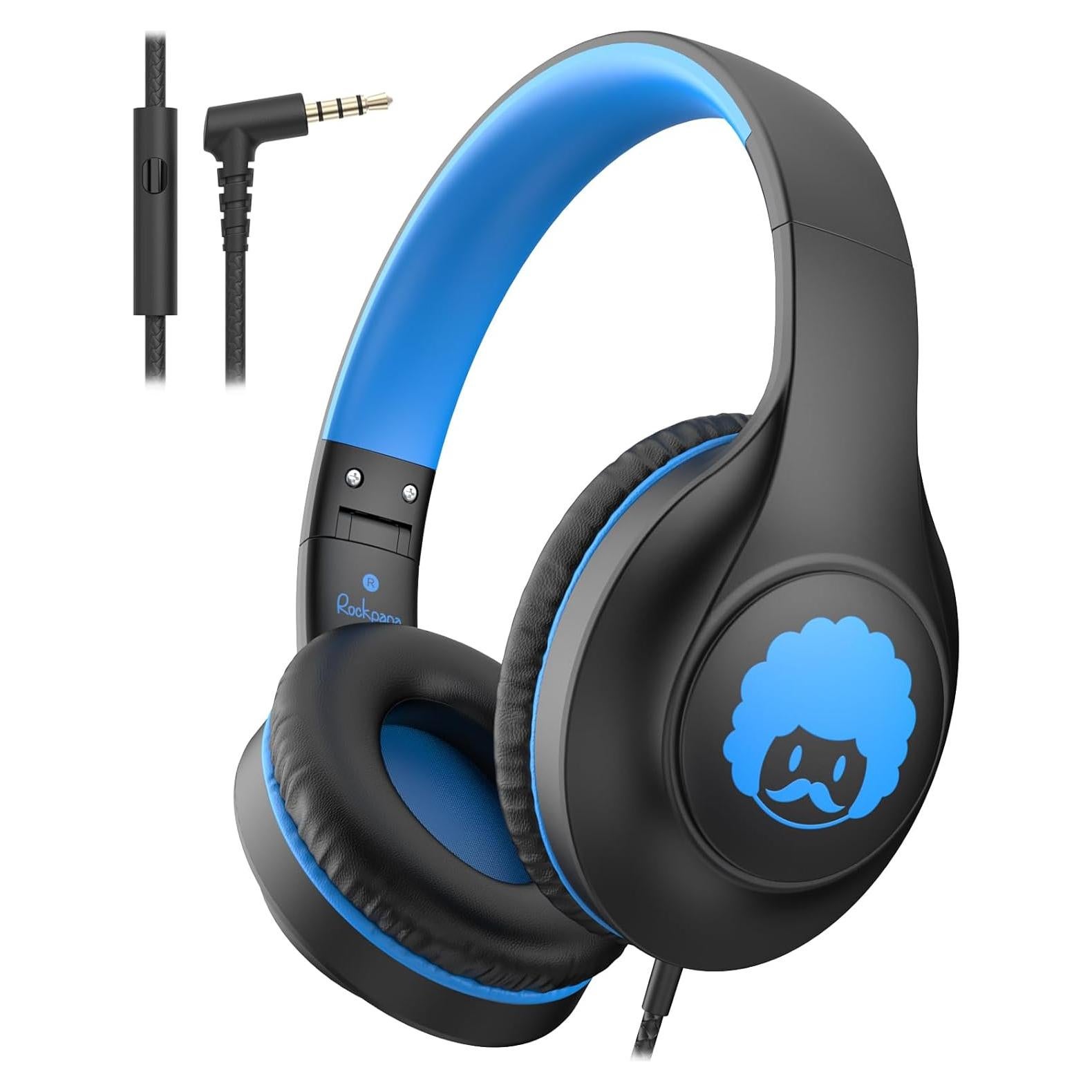 Auriculares Rockpapa C24 para Niños con Micrófono - Negro Azul