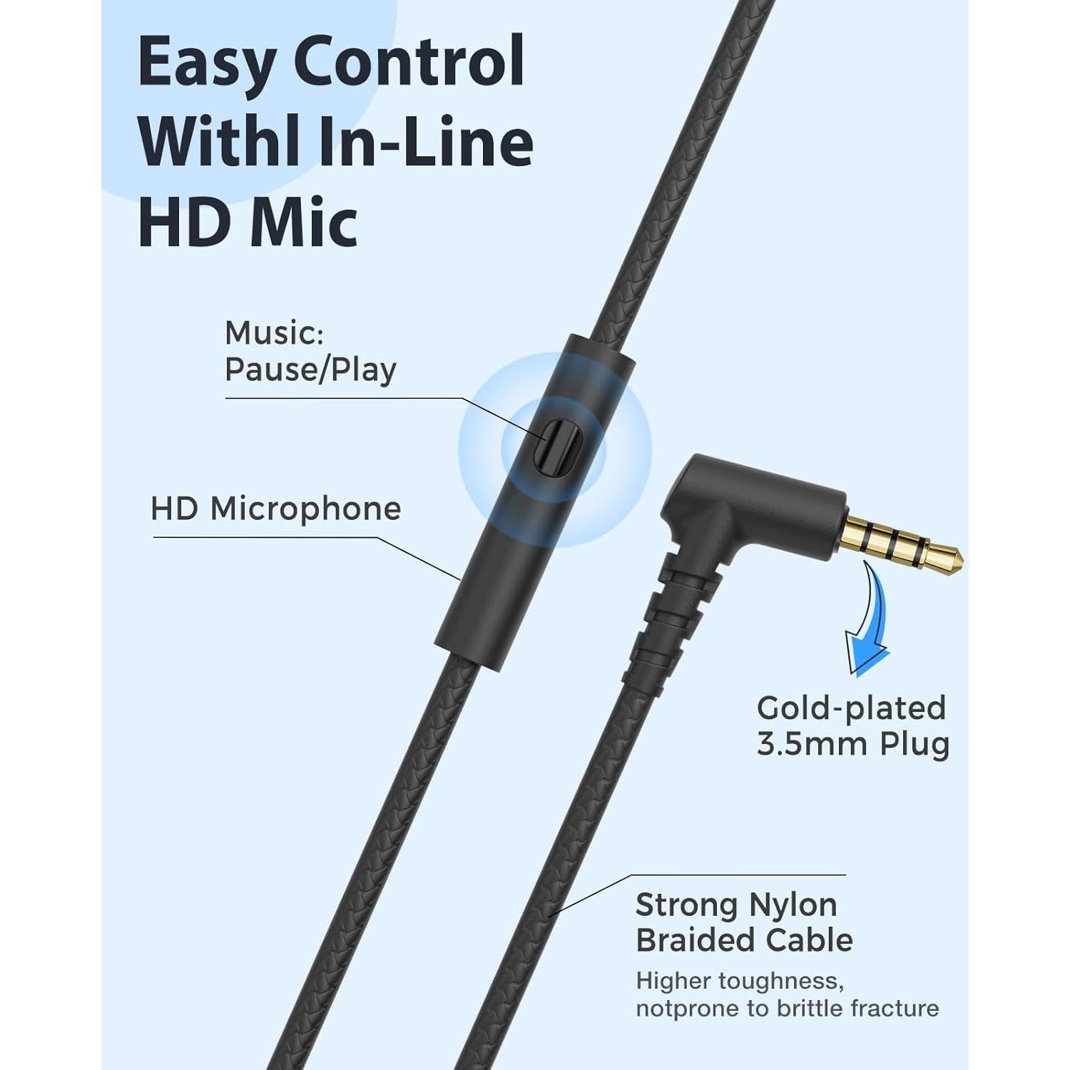 Auriculares Rockpapa C24 para Niños con Micrófono - Negro Azul