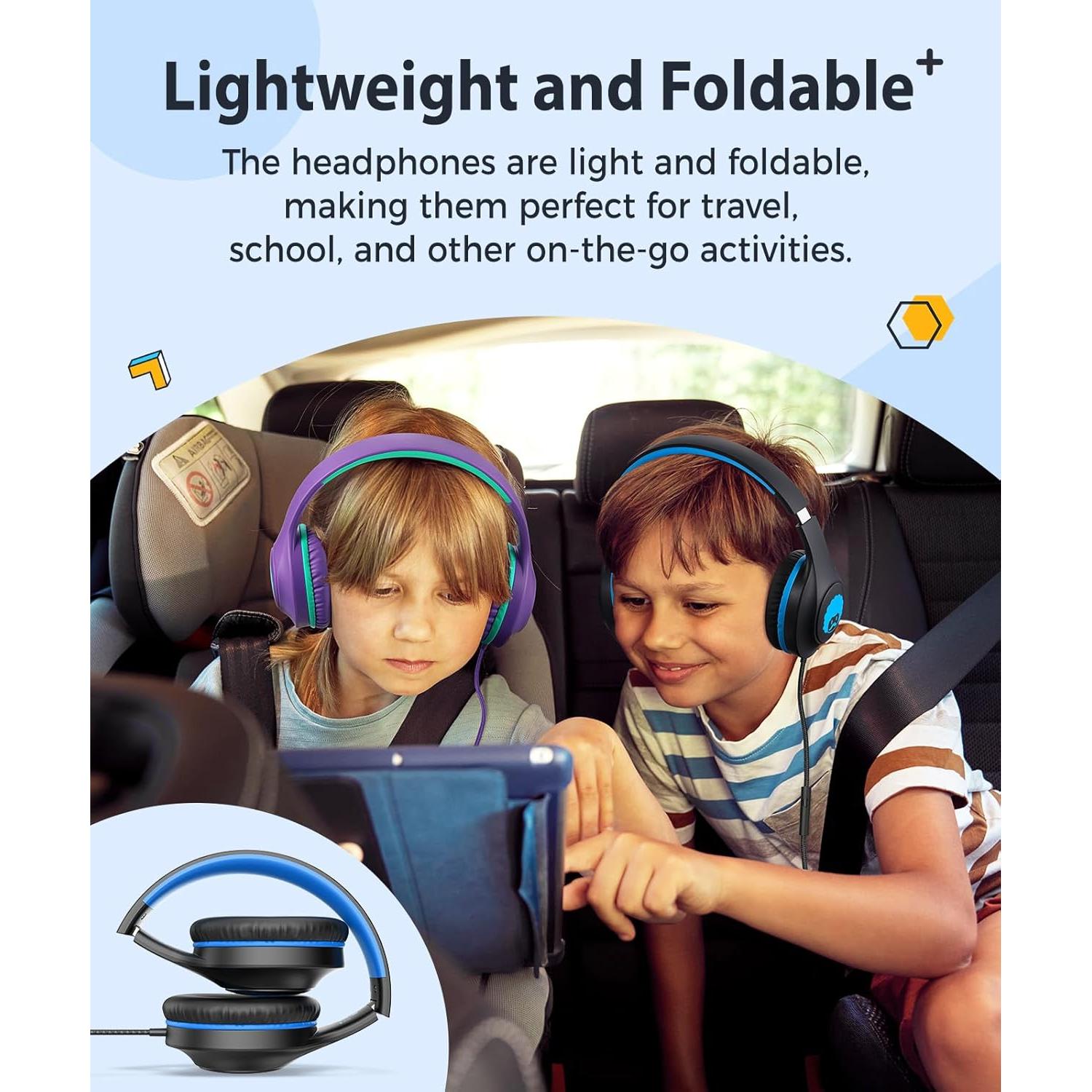 Auriculares Rockpapa C24 para Niños con Micrófono - Negro Azul